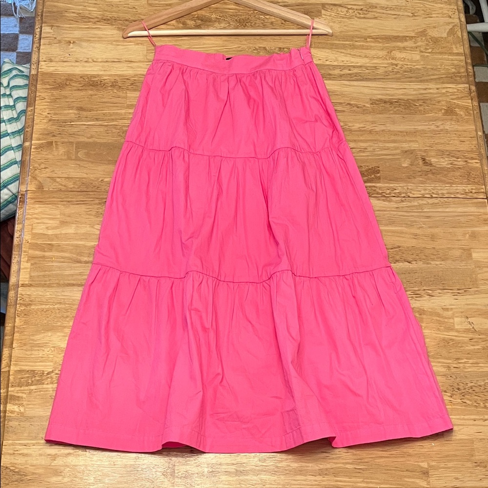 Pink A-Line Midi Skirt